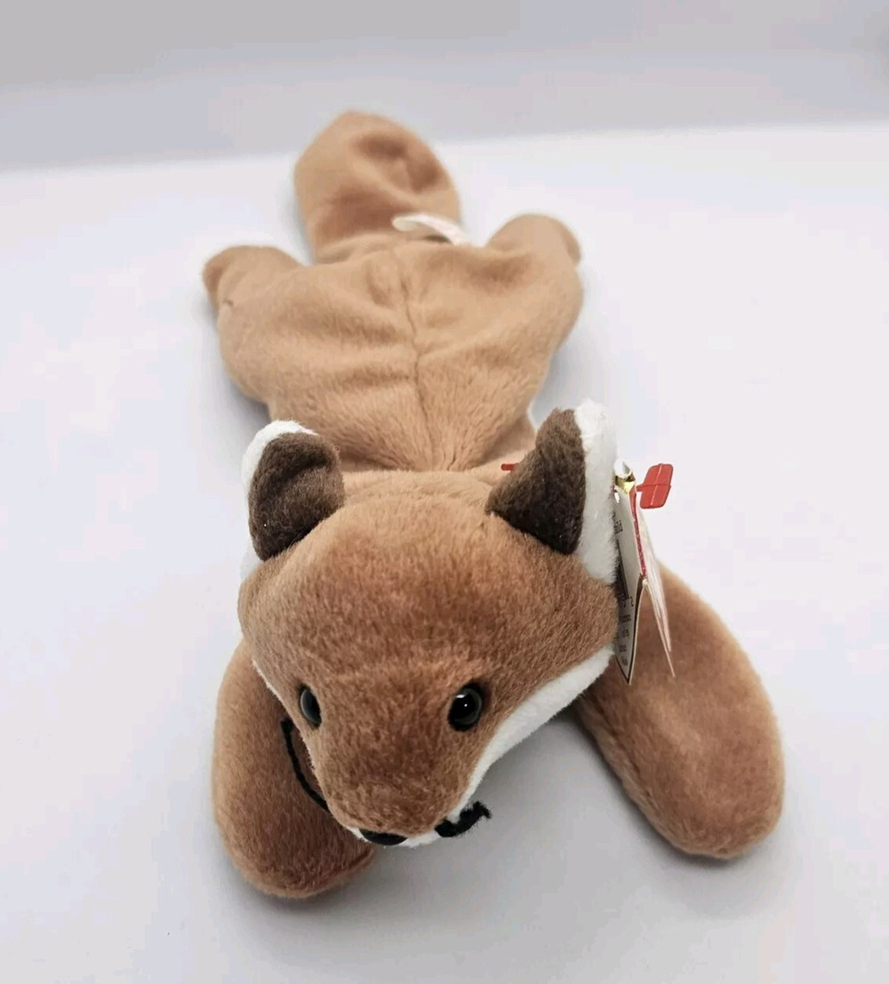 Ty Beanie Babies Sly Fox Plush Stuffed Animal Brown w/ Tags 1996